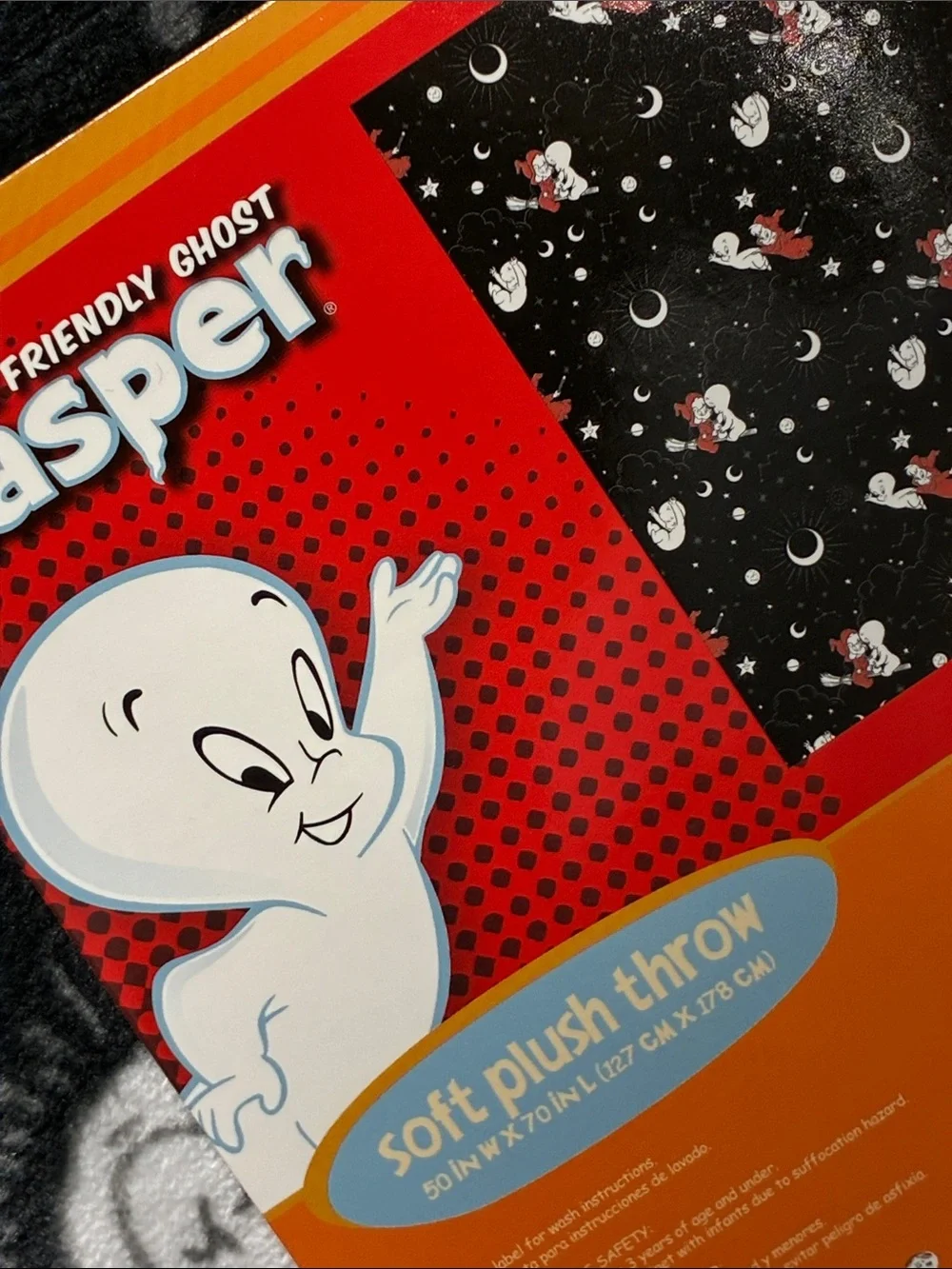 Casper the friendly ghost soft plush throw